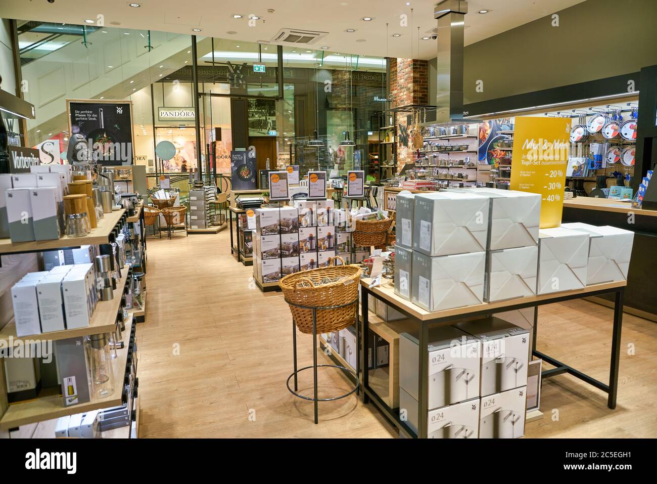 BERLIN, GERMANY - CIRCA SEPTEMBER, 2019: interior shot of WMF store in Mall  of Berlin. WMF Group is a German tableware manufacturer Stock Photo - Alamy