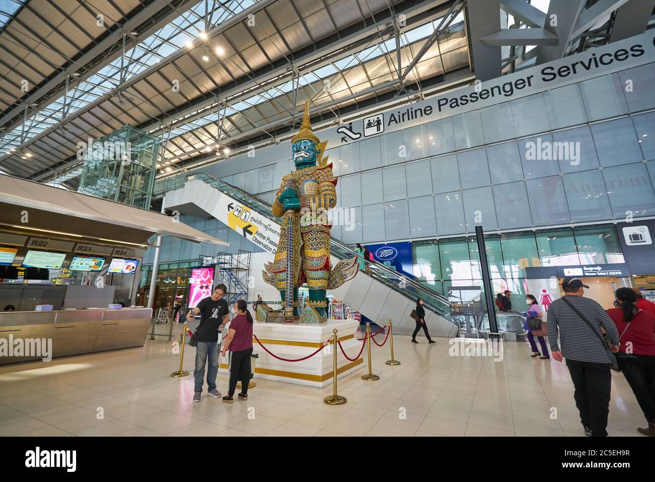 BANGKOK, THAILAND - CIRCA JANUARY, 2020: interior shot of Suvarnabhumi Airport. Stock Photo