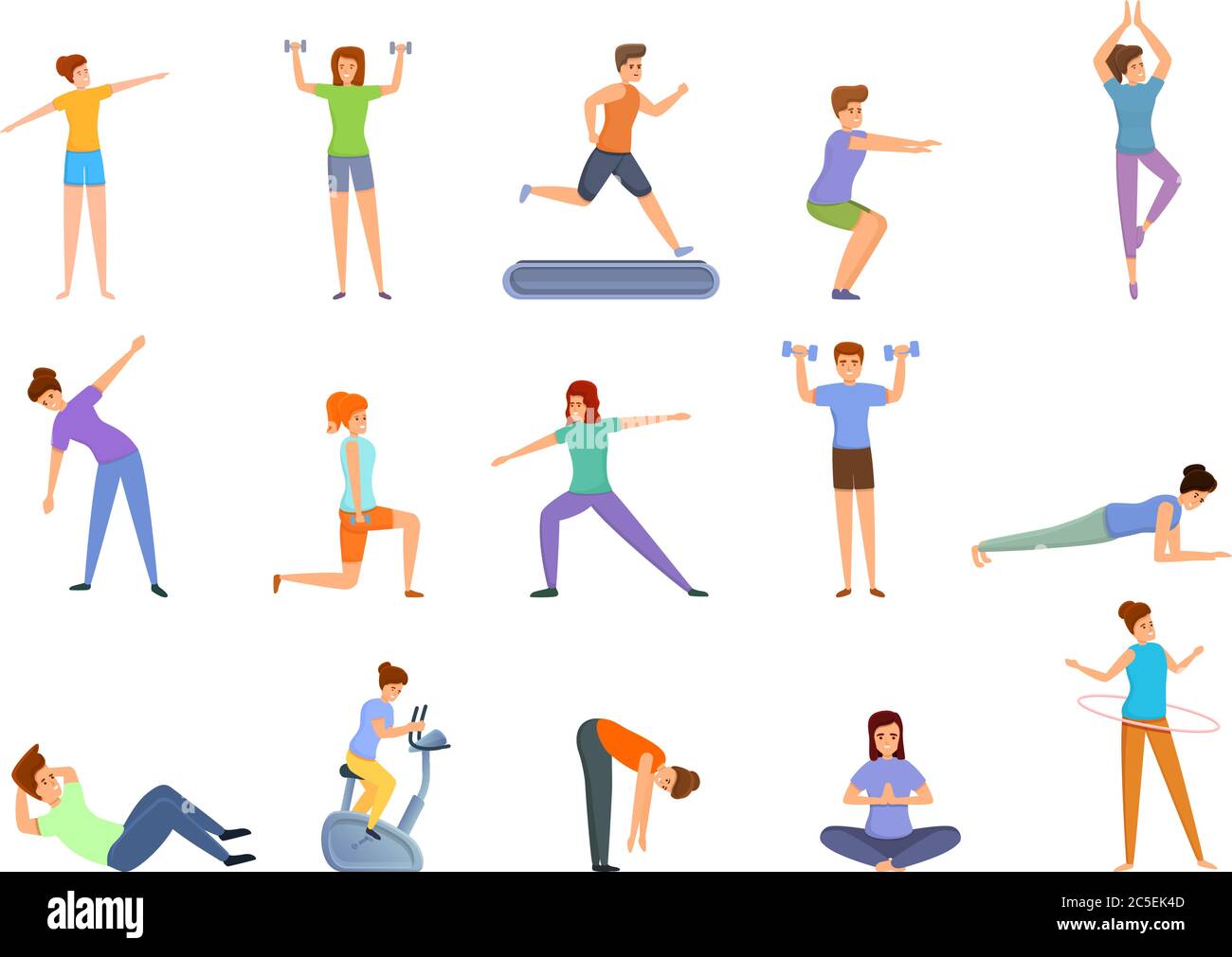 Home training icons set. Cartoon set of home training vector icons for ...