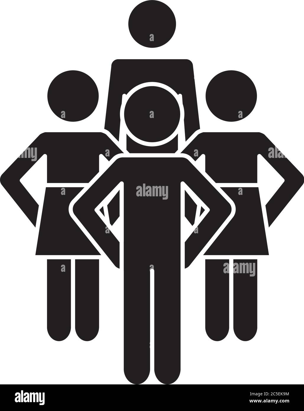 pictogram man with women around over white background, silhouette style ...