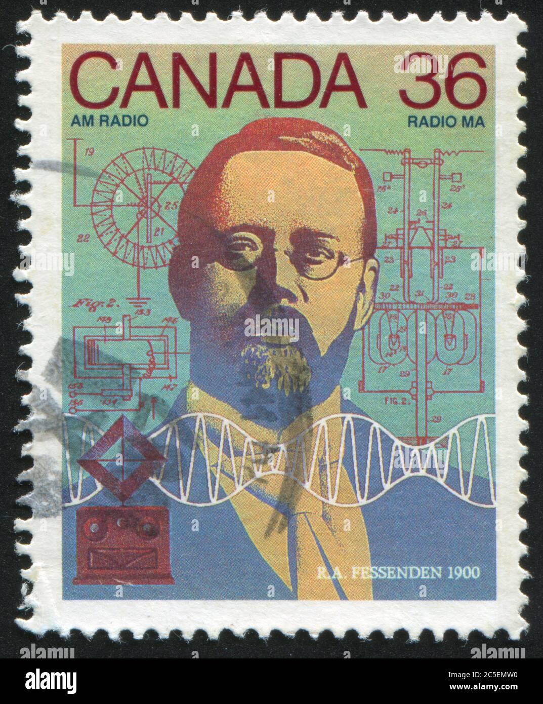 CANADA - CIRCA 1987: stamp printed by Canada, shows Reginald Aubrey Fessenden, circa 1987 Stock Photo