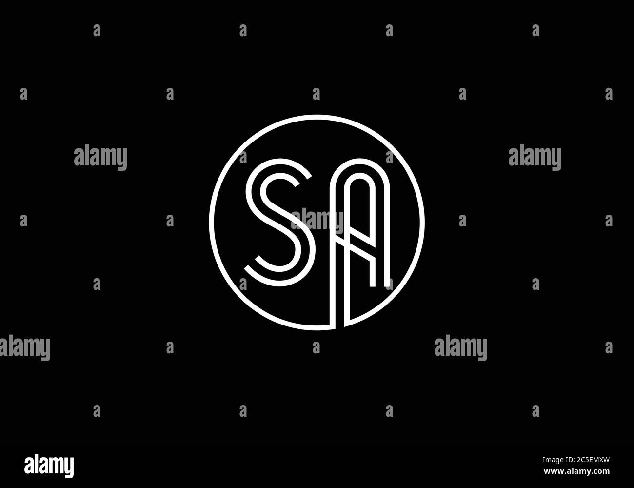 Initial Monogram Letter S A Logo Design Vector Template. S A Letter Logo Design Stock Vector