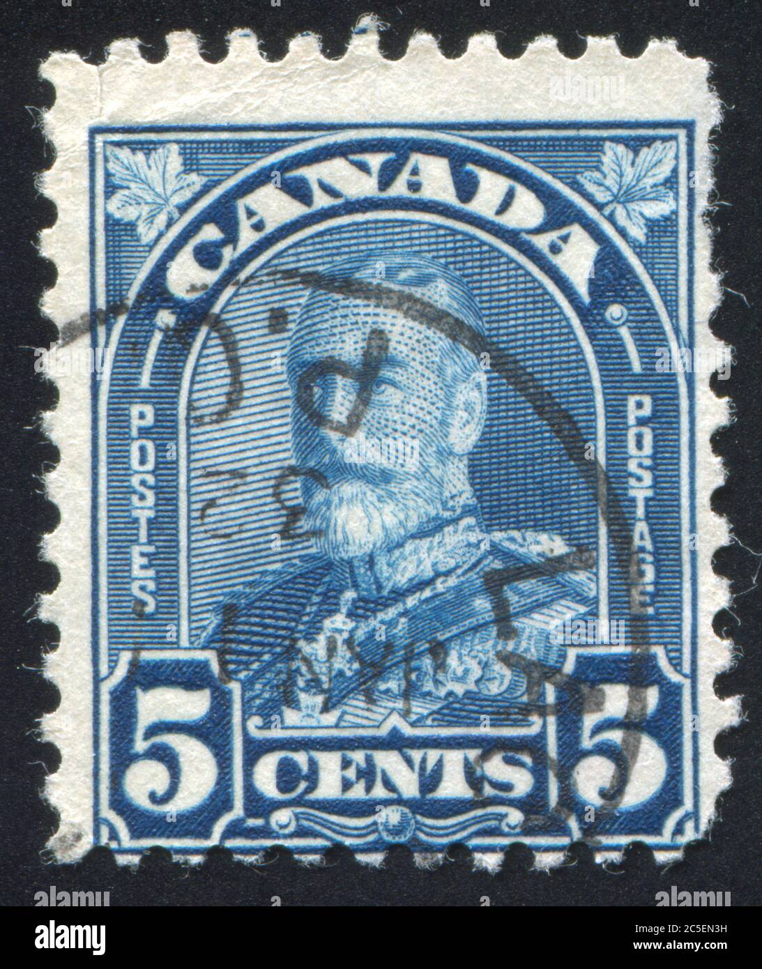 CANADA - CIRCA 1929: stamp printed by Canada, shows King George V, circa 1929 Stock Photo