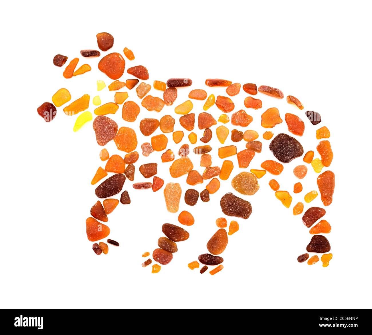 Bear mosaic made of seaglass of white background Stock Photo - Alamy