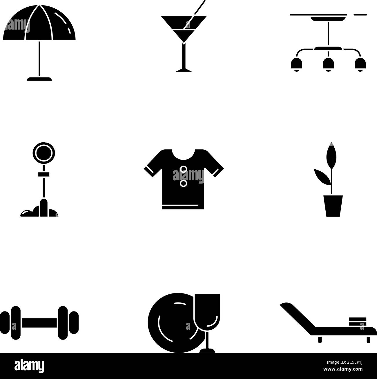 Lifestyle black glyph icons set on white space Stock Vector Image & Art ...