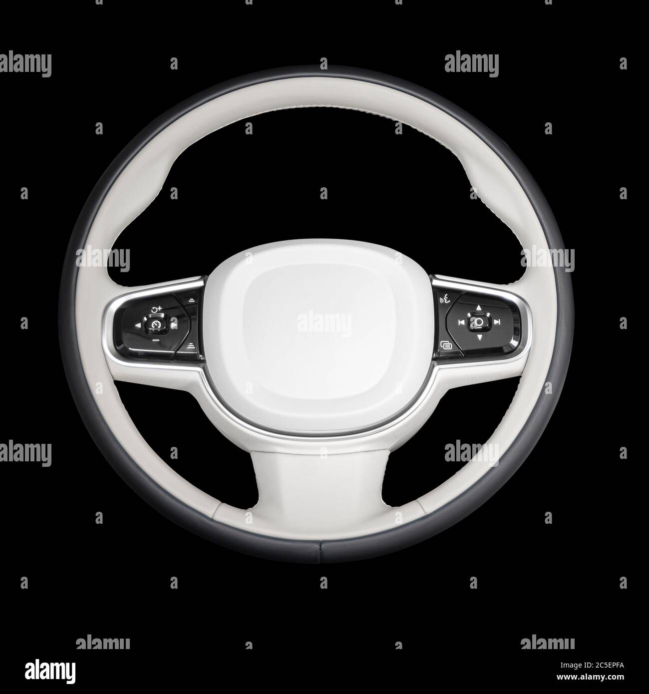 Steering wheel, isolated on the black background Stock Photo - Alamy