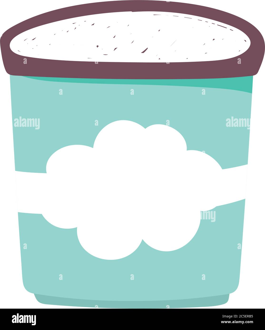 ice cream bucket food isolated icon design white background vector