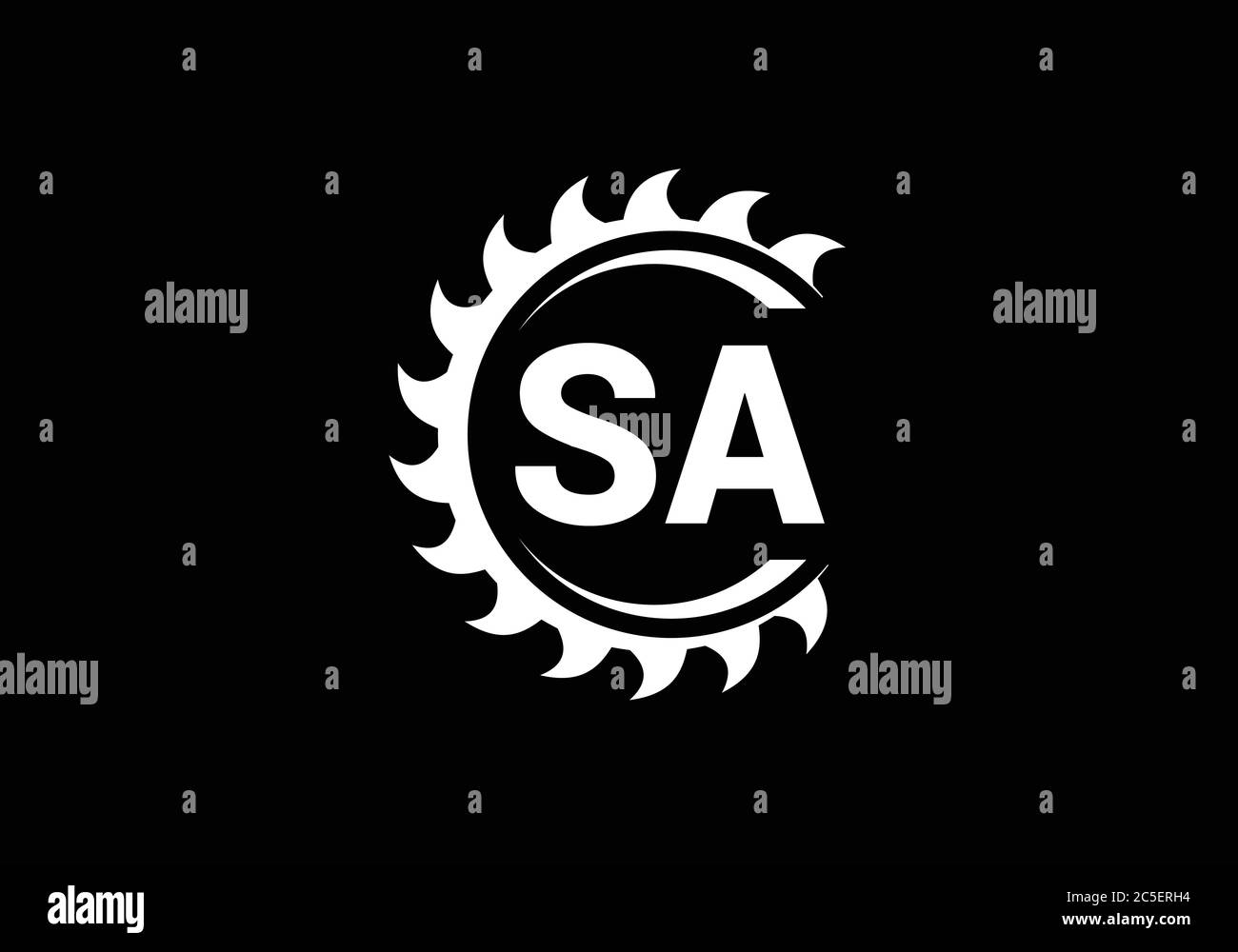 Initial Monogram Letter S A Logo Design Vector Template. S A Letter Logo Design Stock Vector