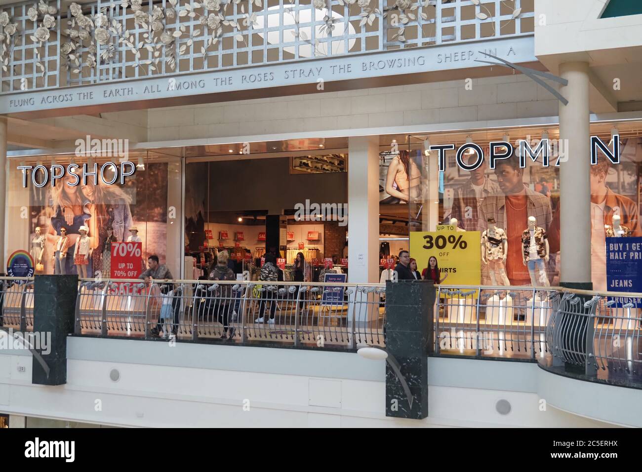 Top Shop, Bluewater, Kent, UK - 2 July 2020. More than 12,000 people in the  UK are set to lose their jobs after a raft of firms, mainly high street  retailers, announce