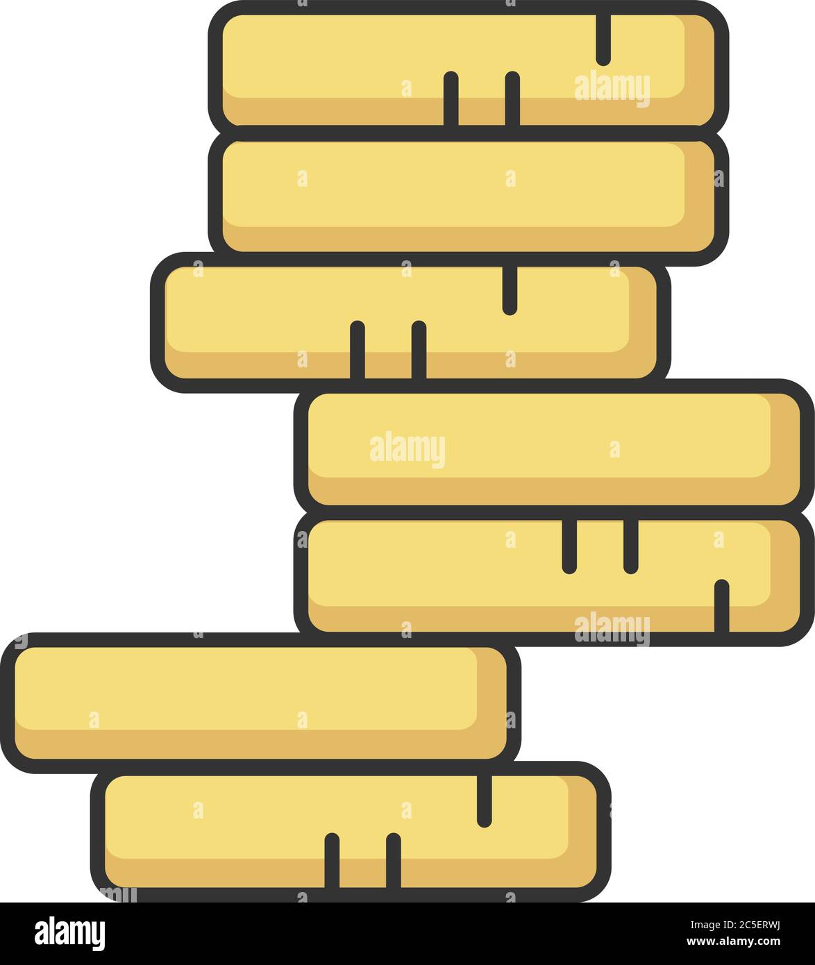Stack of coins RGB color icon Stock Vector