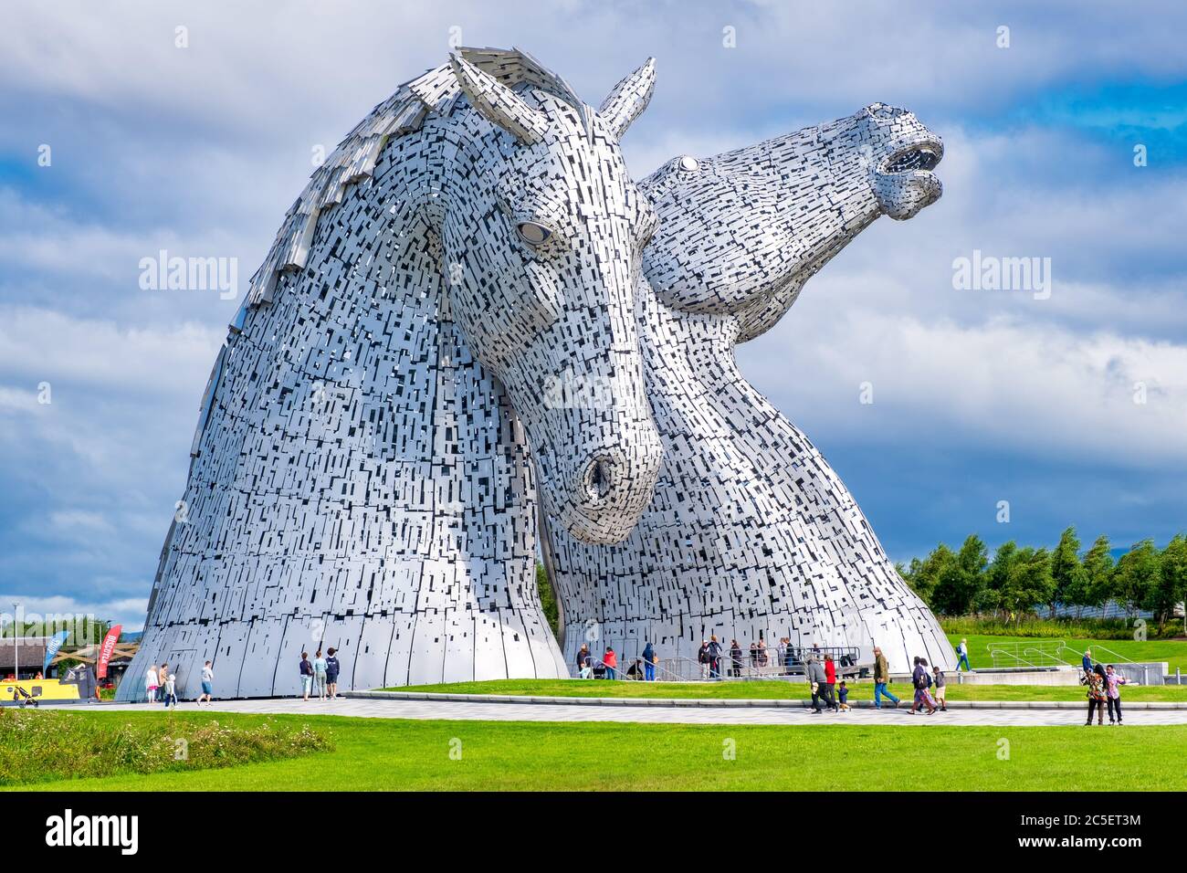 Falkirk The Kelpies monument at The Helix park near Falkirk in Scotland ...