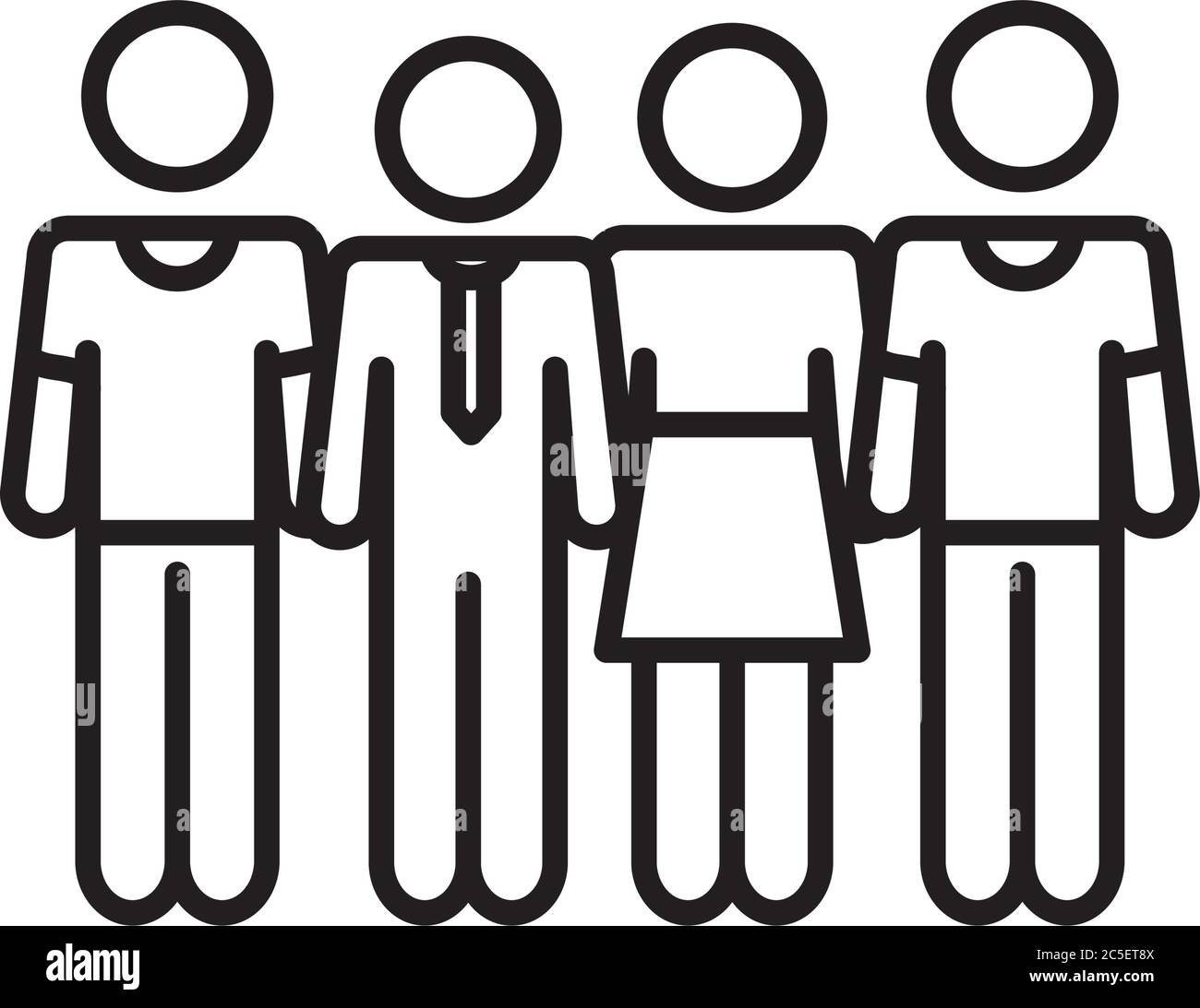 pictogram woman, men and businessman standing over white background ...