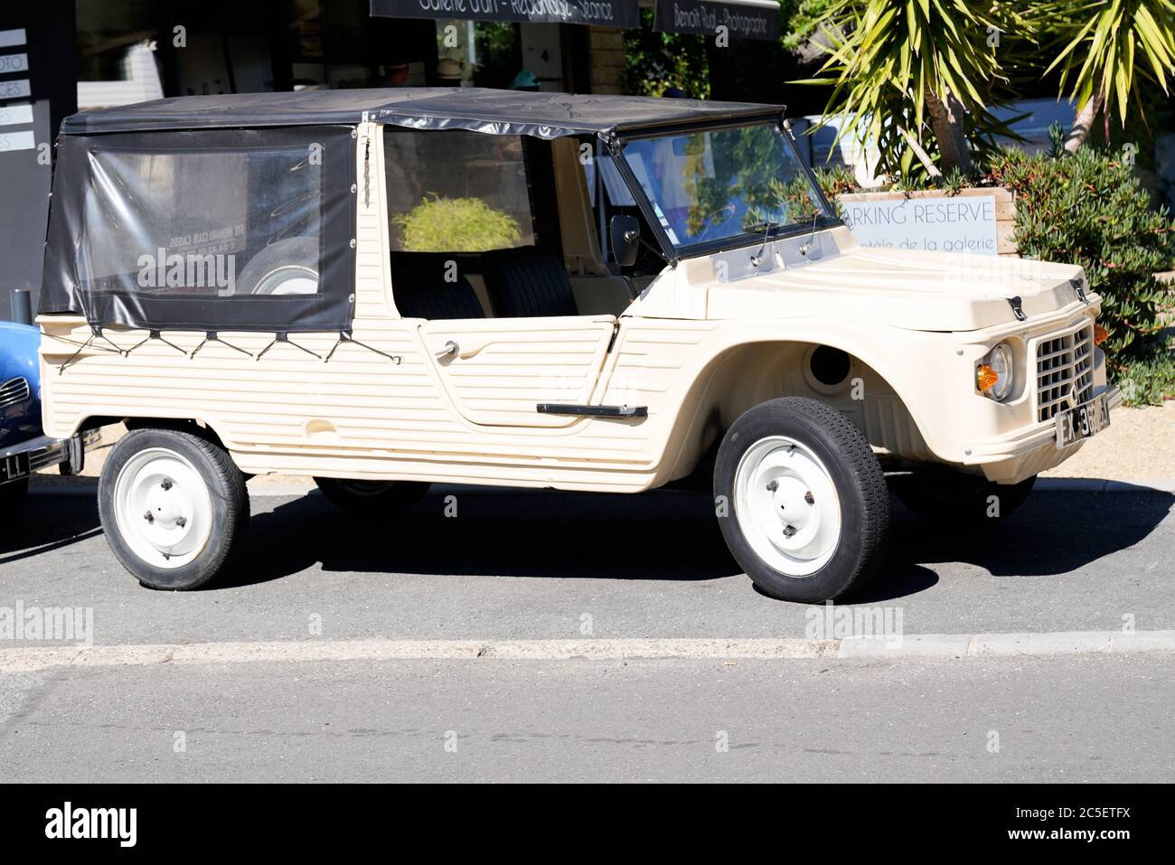 Bordeaux , Aquitaine / France - 06 14 2020 : Citroen Mehari car beige old vintage beach convertible vehicle Stock Photo