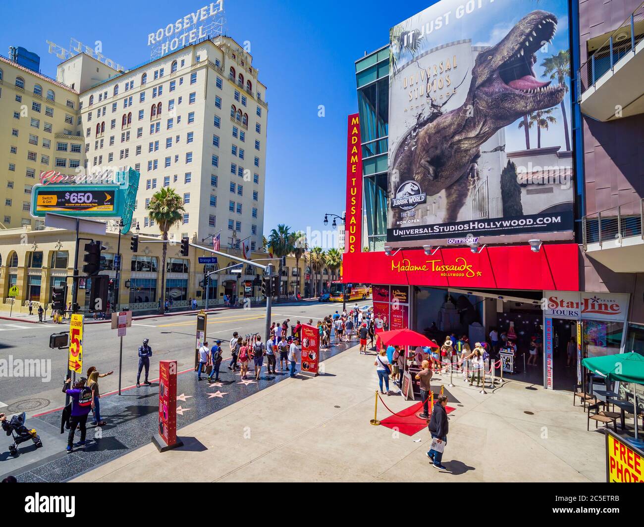 Los Angeles, California: Hollywood Boulevard and Walk of Fame. Stock Photo