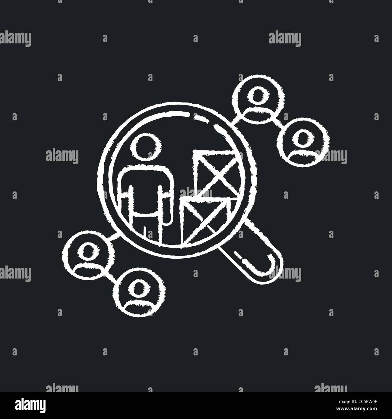 Vendor selection chalk white icon on black background Stock Vector