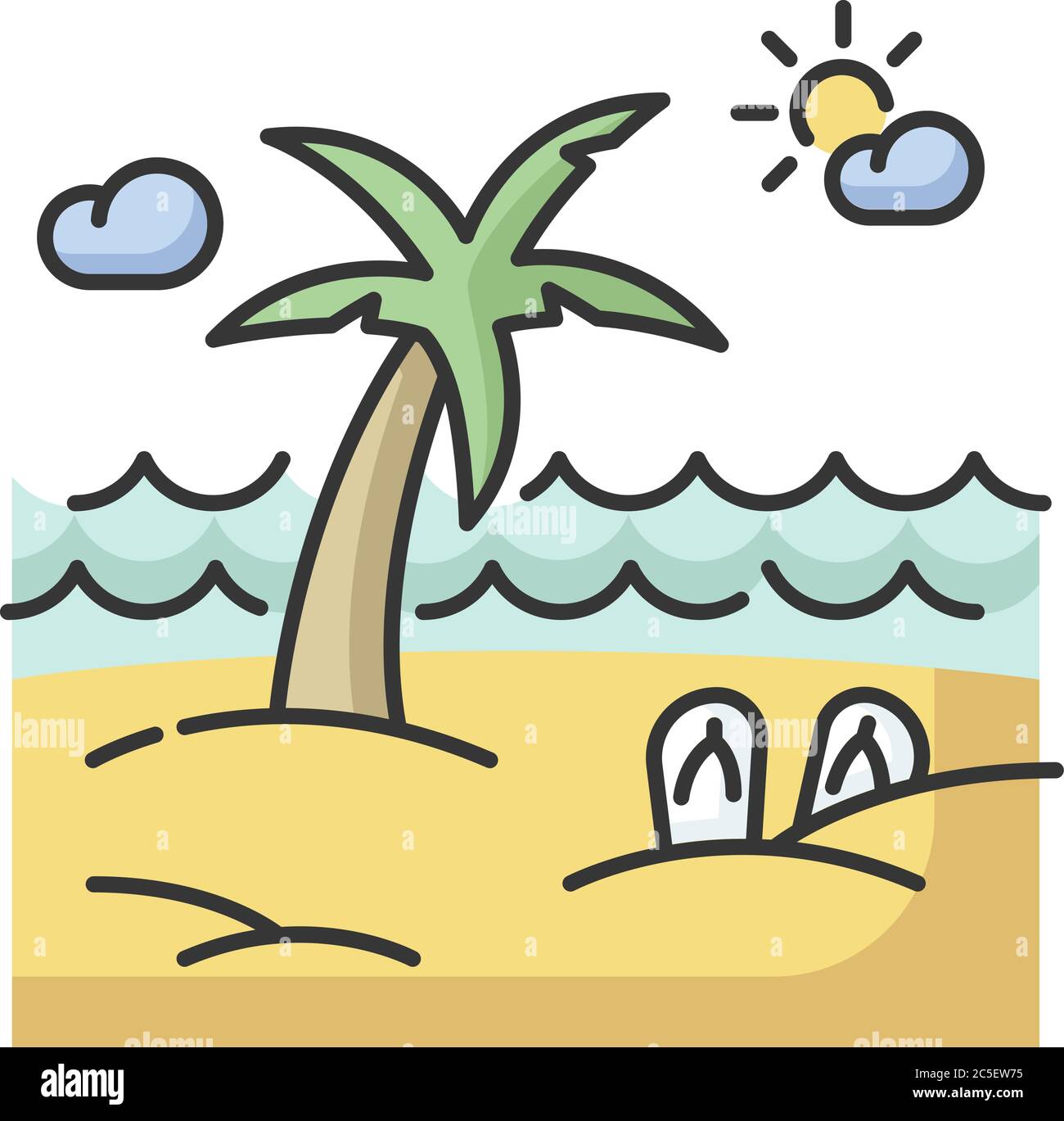 Seaside resort RGB color icon Stock Vector Image & Art - Alamy