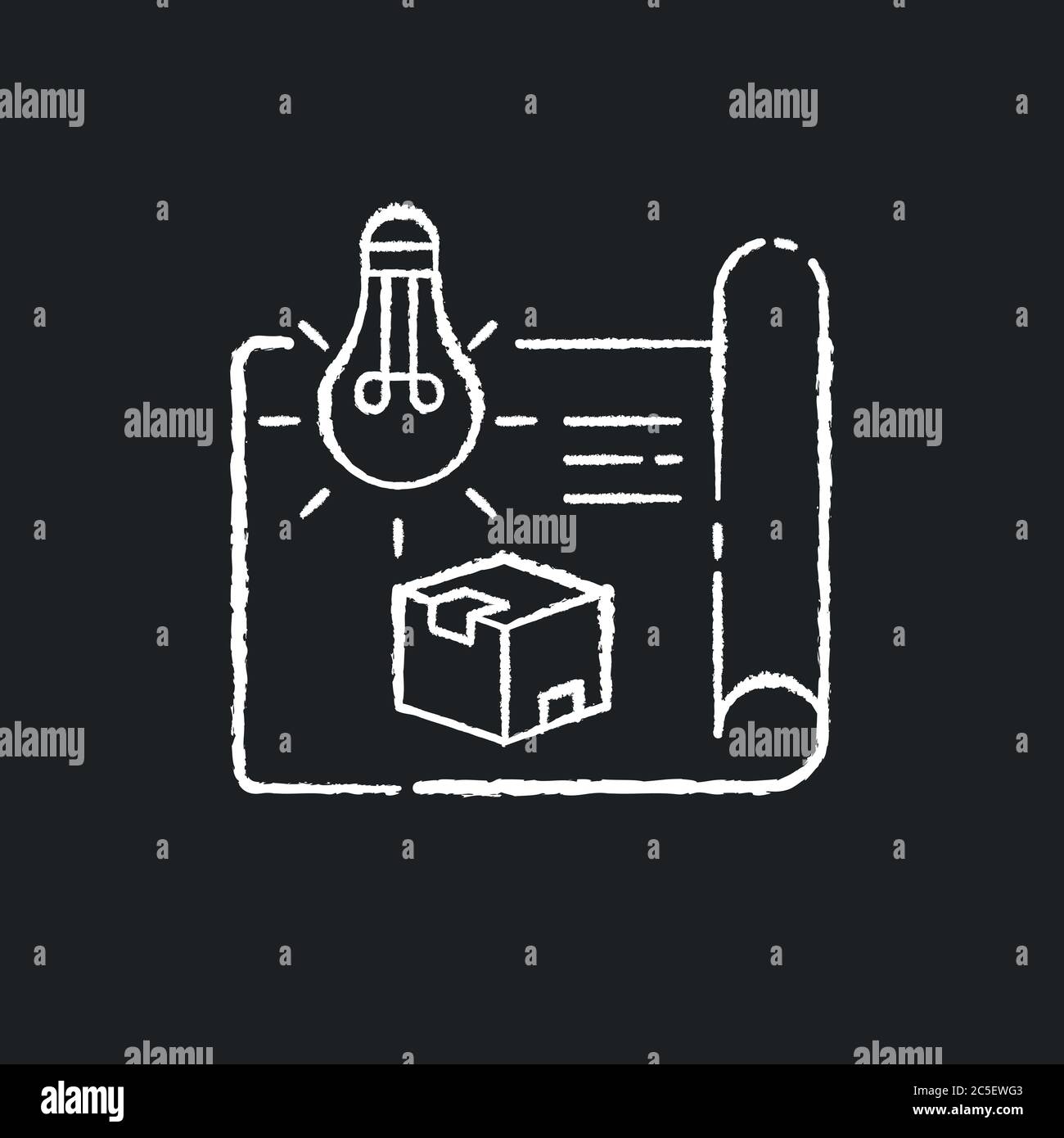 Product concept chalk white icon on black background Stock Vector Image ...