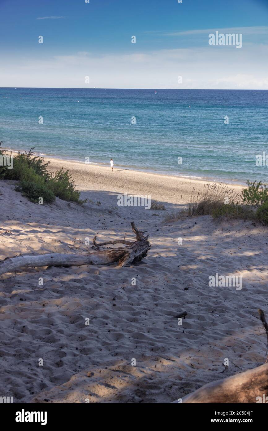 The most beautiful sand beaches of Apulia: Alimini bay, Salento coast. Italy (Lecce). Stock Photo