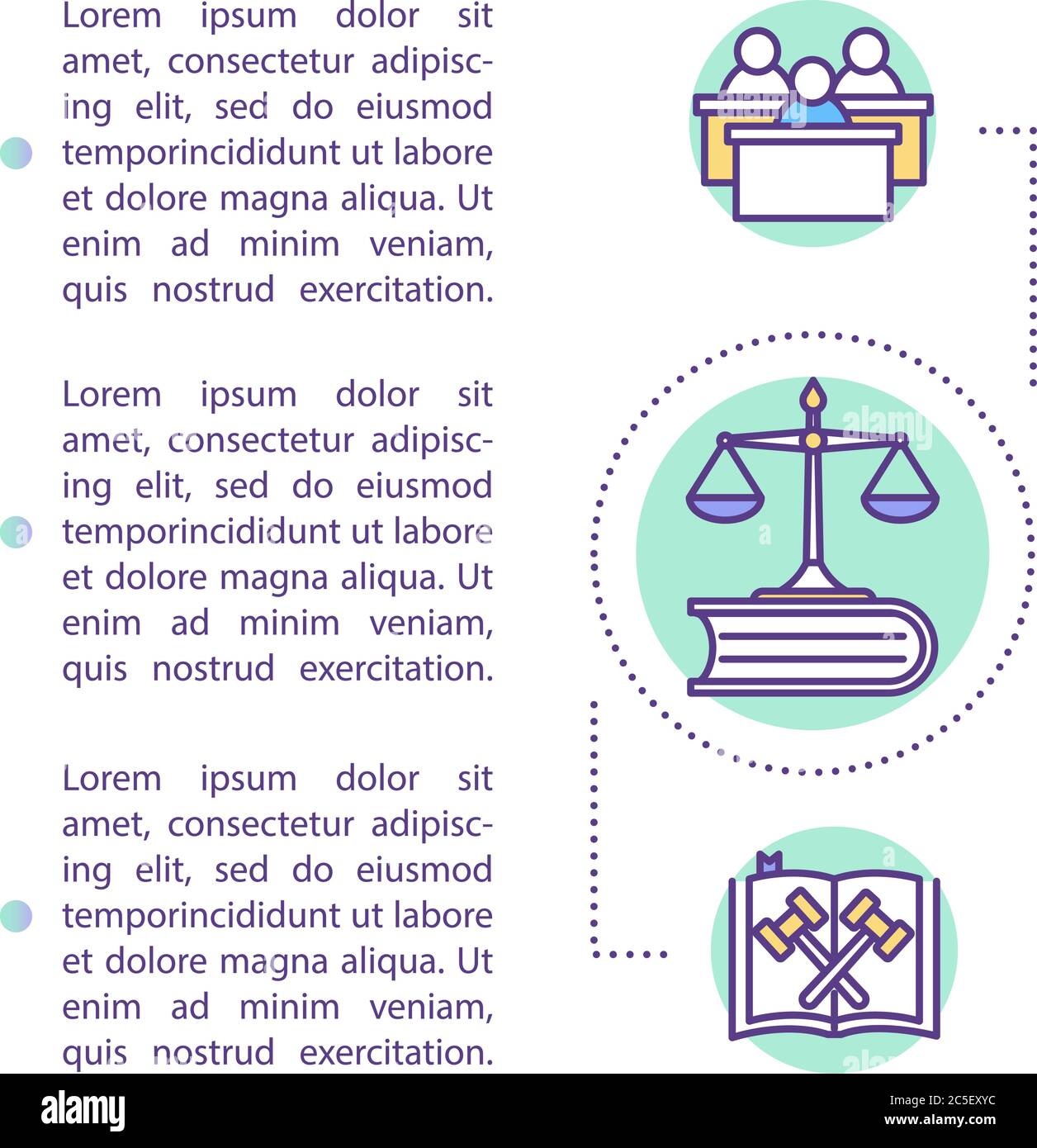Jurisprudence study concept icon with text Stock Vector