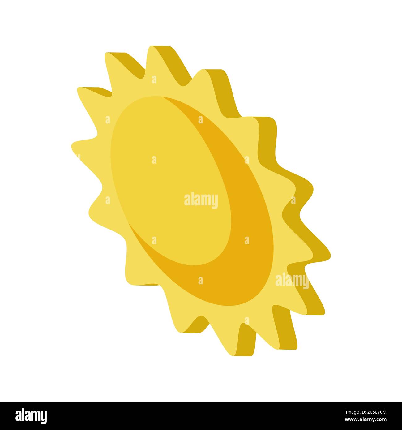 Sun and cloud weather on white background. Vector illustration in ...