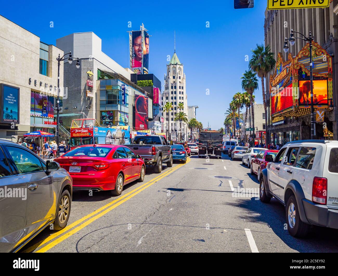 Los Angeles, California: Hollywood Boulevard and Walk of Fame. Stock Photo