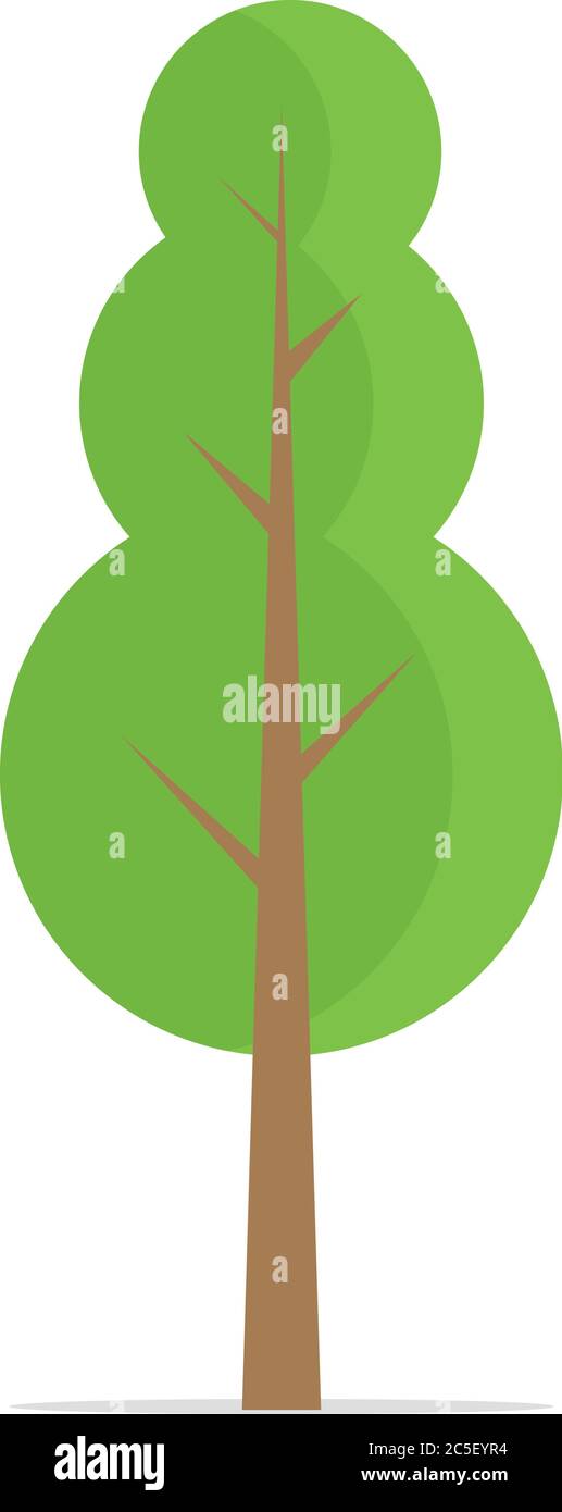 Green Young Tree Icon Flat Design Vector illustration Stock Vector