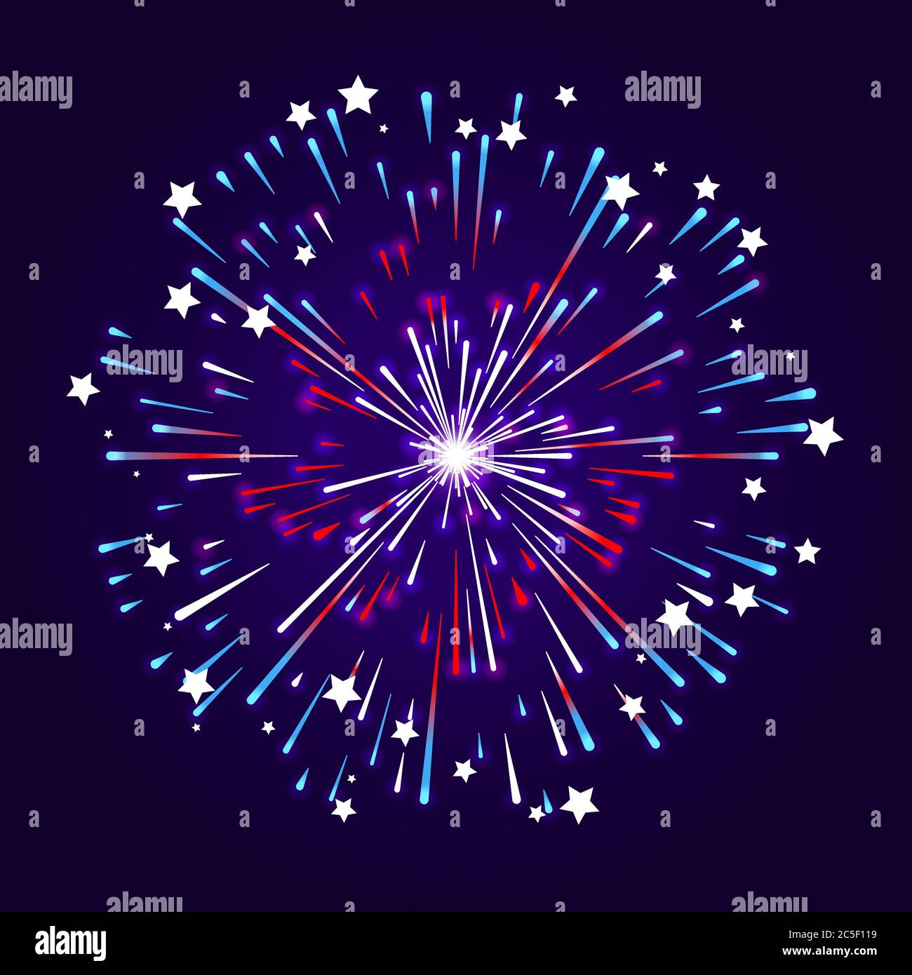 Firework burst & stars. Independence day Stock Vector Image & Art - Alamy