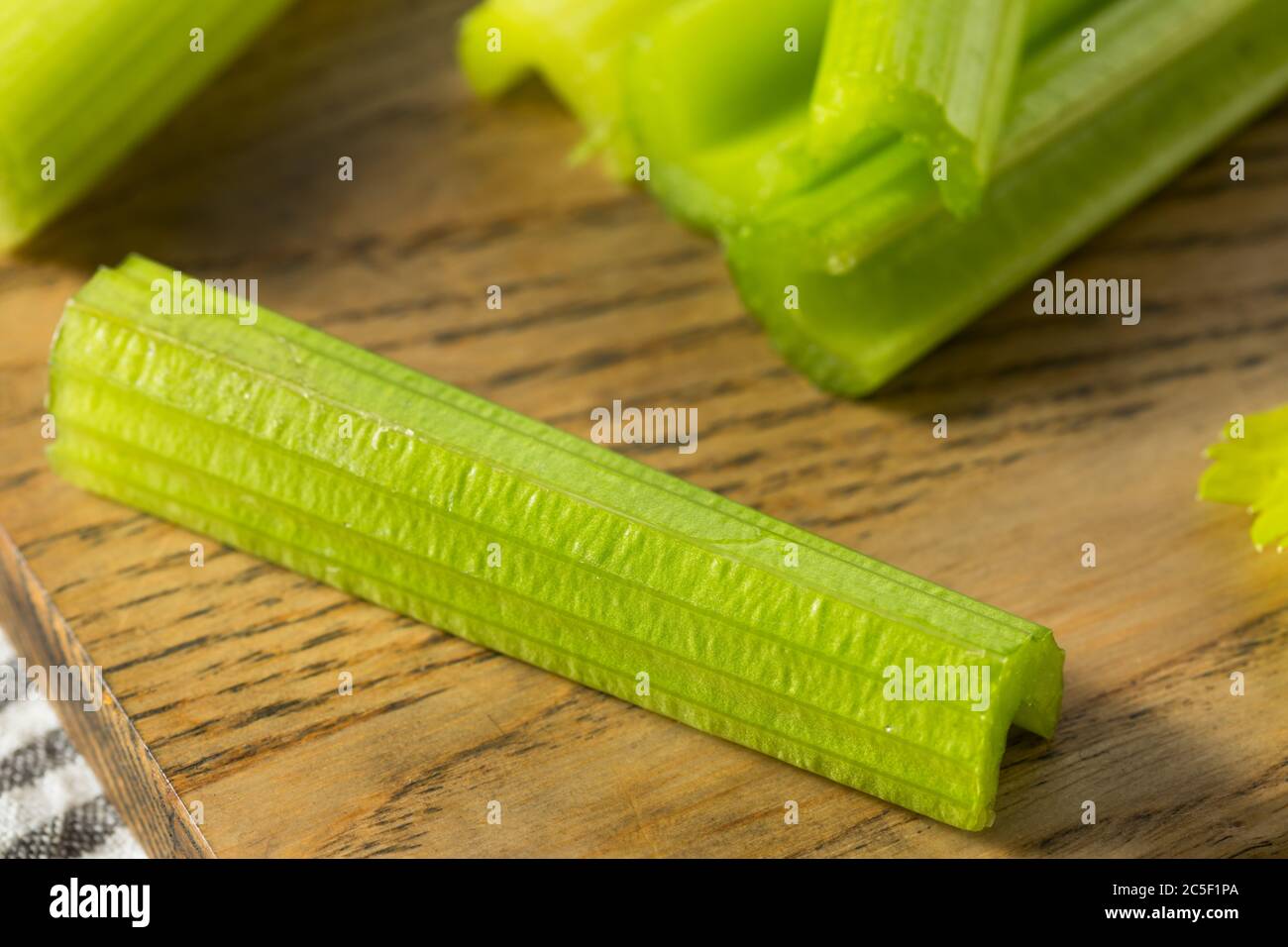 Organic Green Cut Celery Sticks Ready to Eat Stock Photo Alamy