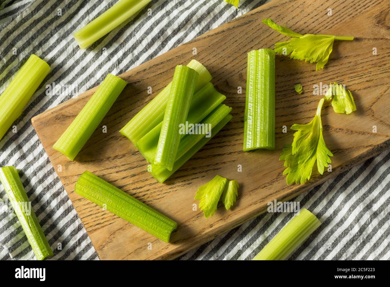 Organic Green Cut Celery Sticks Ready to Eat Stock Photo Alamy