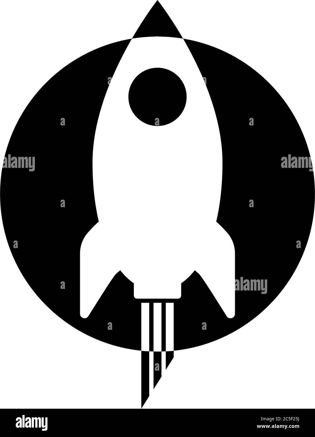 Rocket logo spaceship icon black isolated vector illustration Stock ...