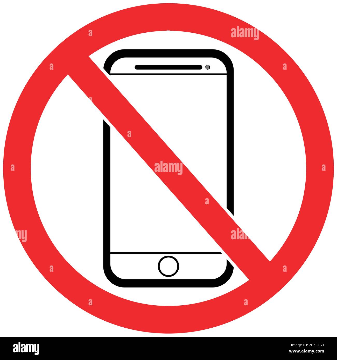 Forbidden Phone Use Sign No Smartphone Icon Vector illustration Stock Vector