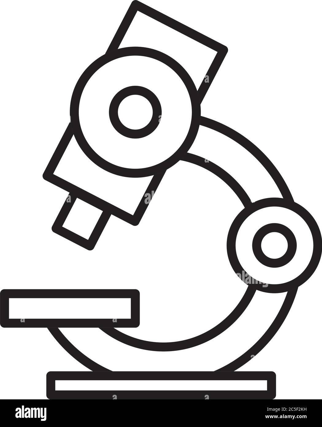 Microscope line style icon design, Chemistry science laboratory ...
