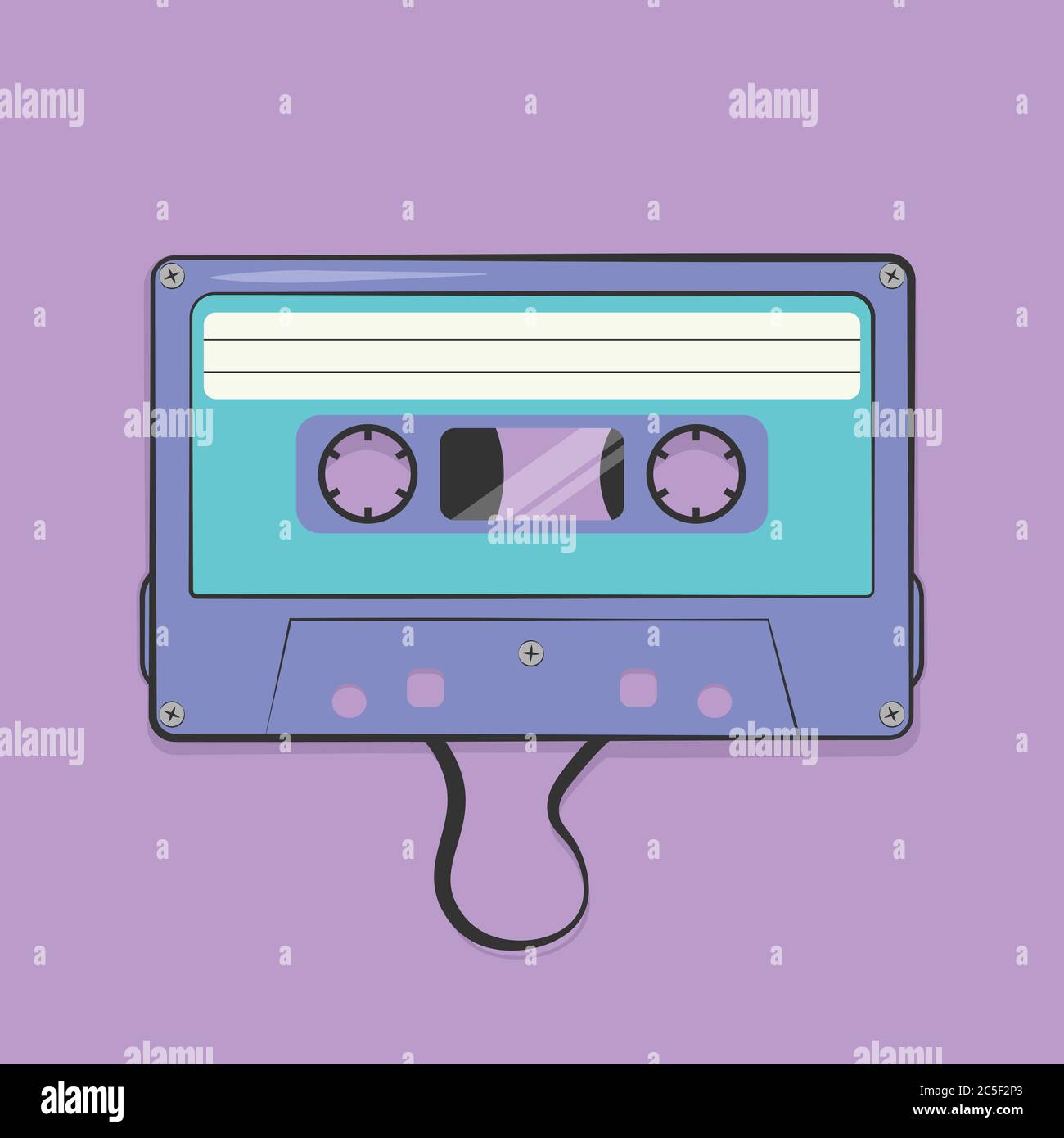 Retro cassette tape magnetic audio compact isolated music icon vector ...