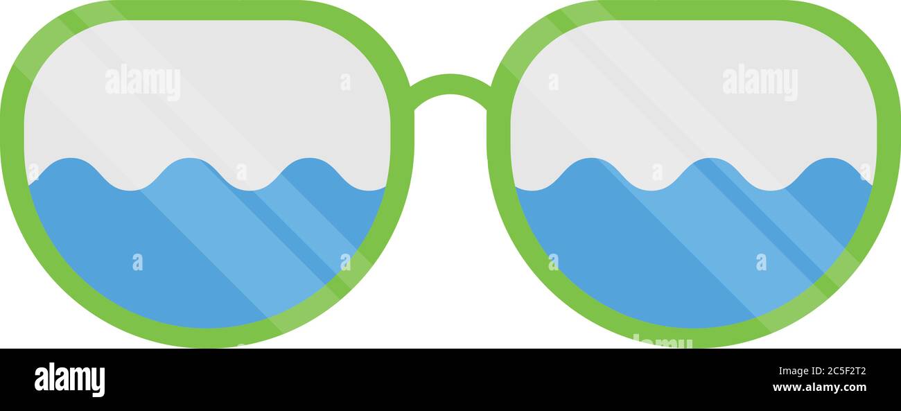 Sun Glasses Summer Vibes Waves Illustration Flat Design Stock Vector