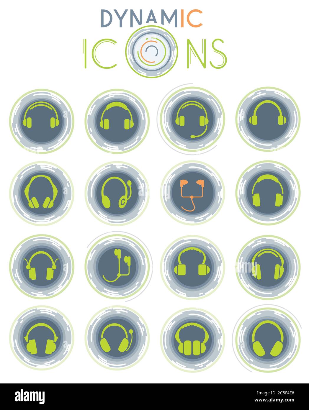 headphones dynamic icons Stock Vector Image & Art - Alamy