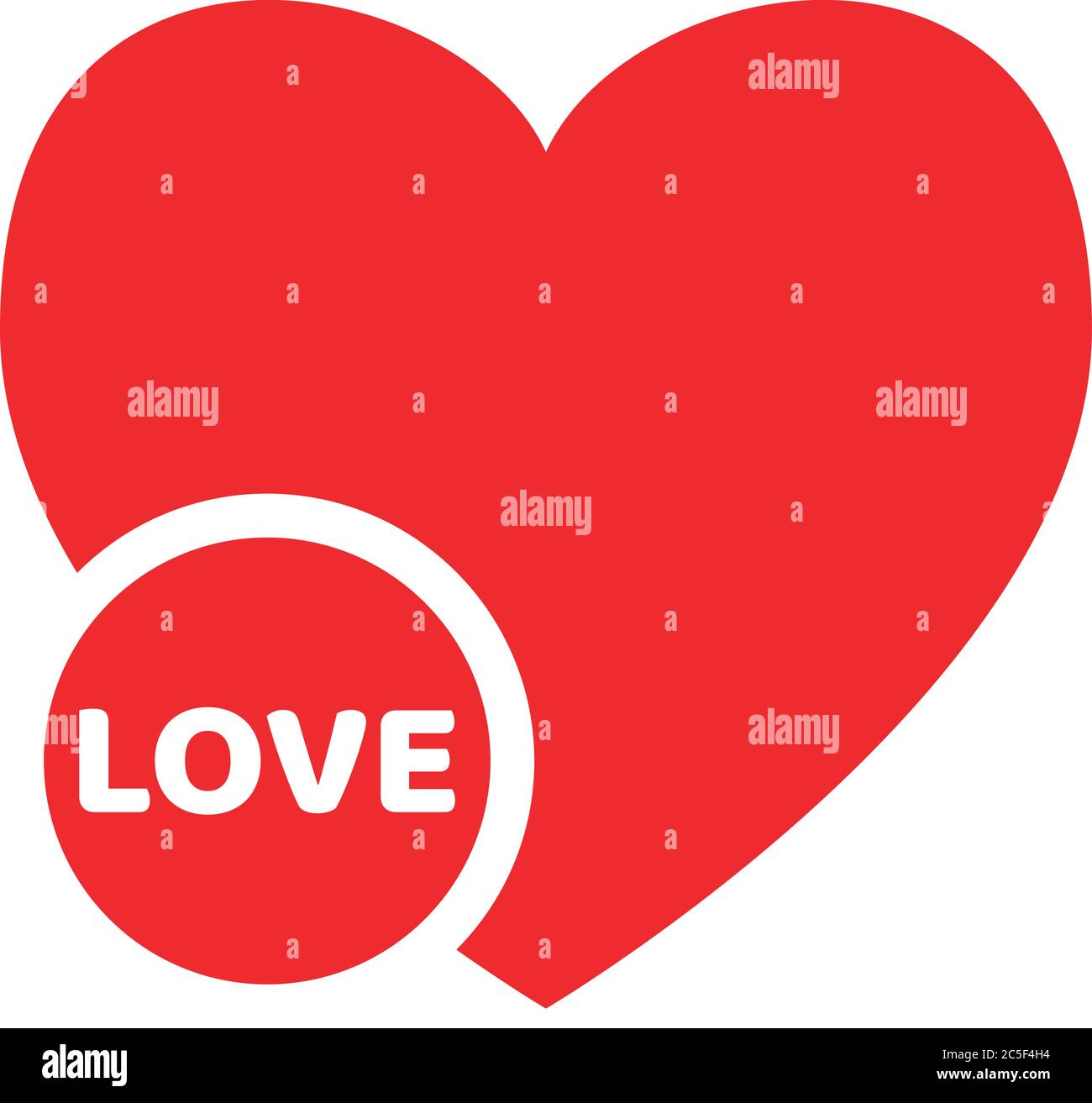 Heart shape icon love text red valentines day symbol vector ...