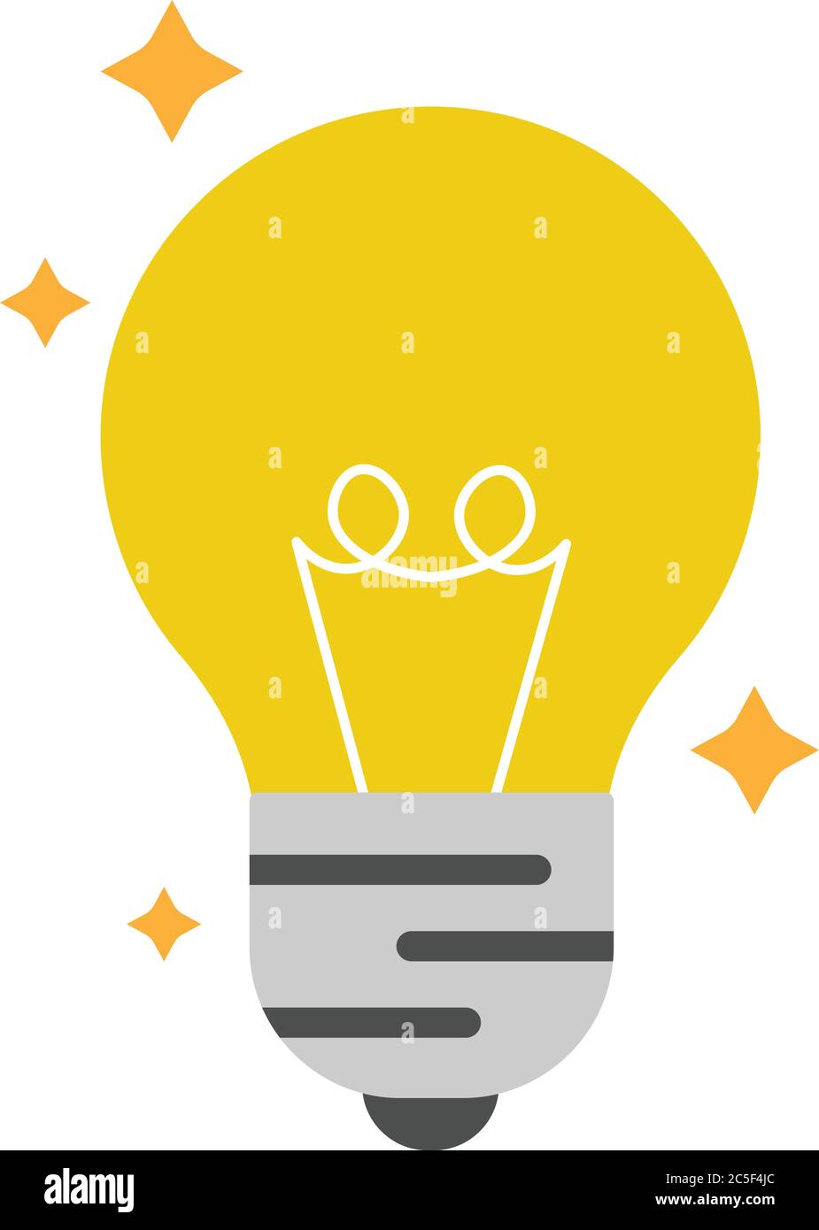 Yellow Light Bulb Icon Creative Idea Solution Symbol Vector Illustration Stock Vector