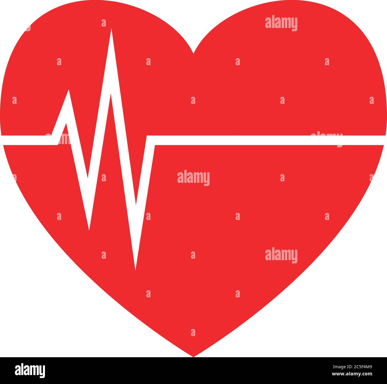 Heartbeat red heart with pulse icon life line health care illustration vector Stock Vector