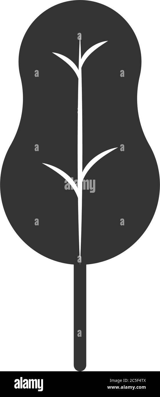 Black Tree Flat Design Icon Garden Vector Illustration Stock Vector ...