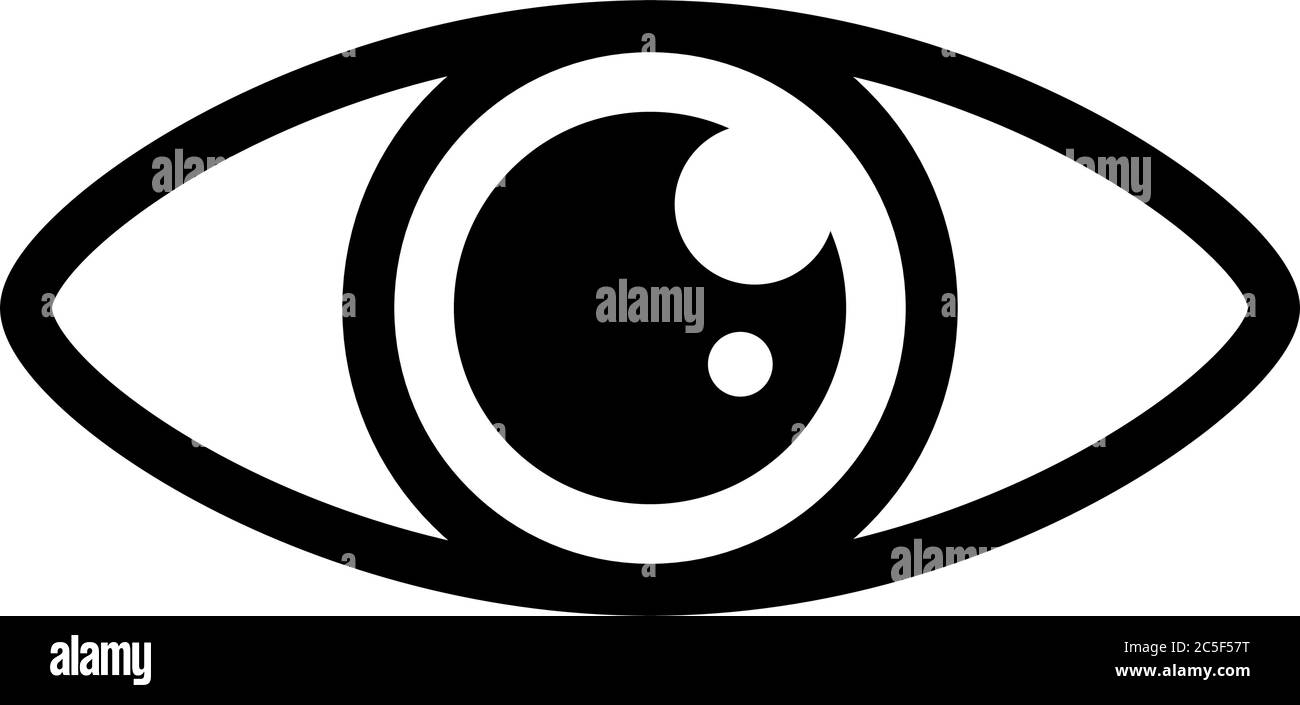 Eye icon black and white view symbol vector illustration Stock Vector