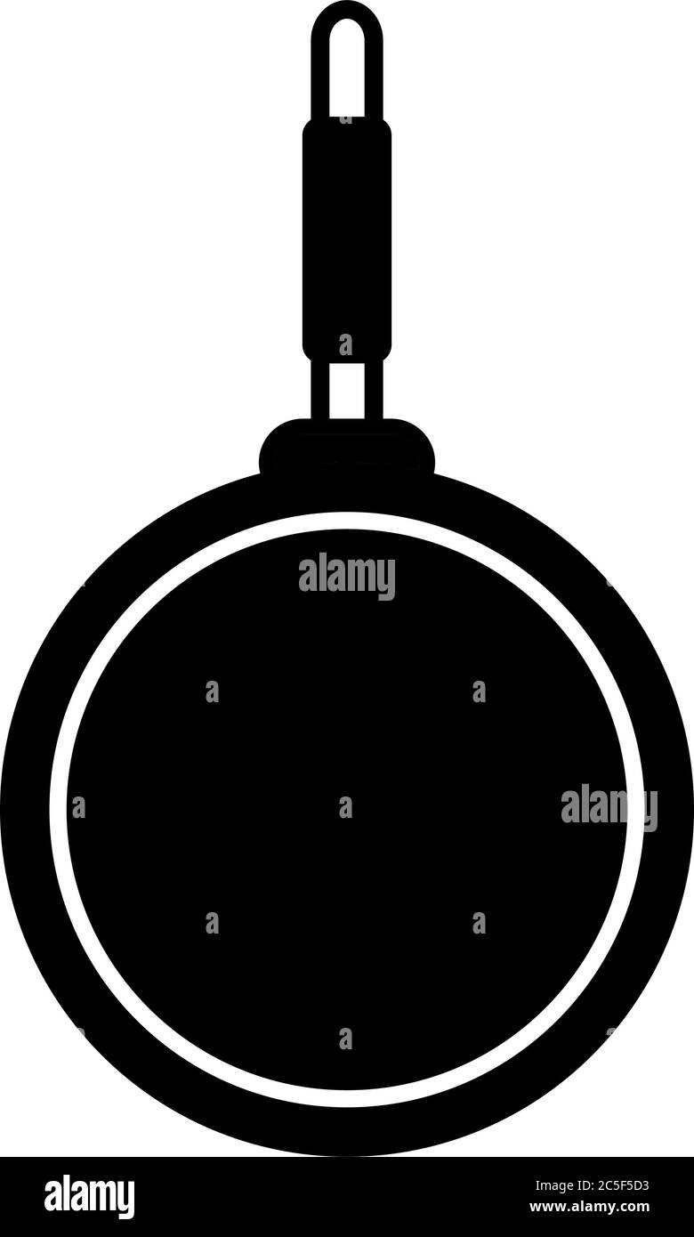 Frying Pan Icon Kitchen Cooking Tool Black Isolated Vector Illustration