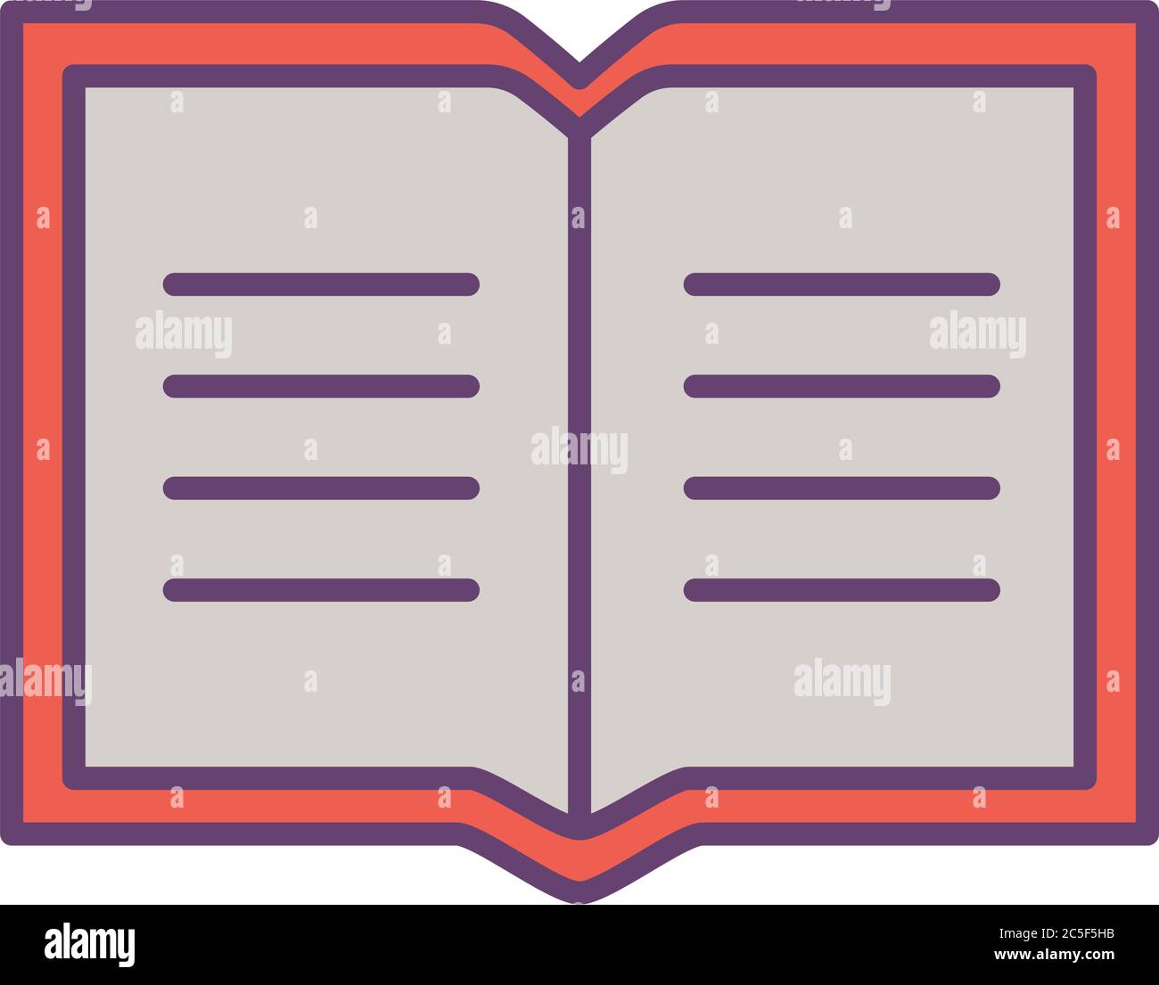open book line and fill style icon design, Education literature and ...
