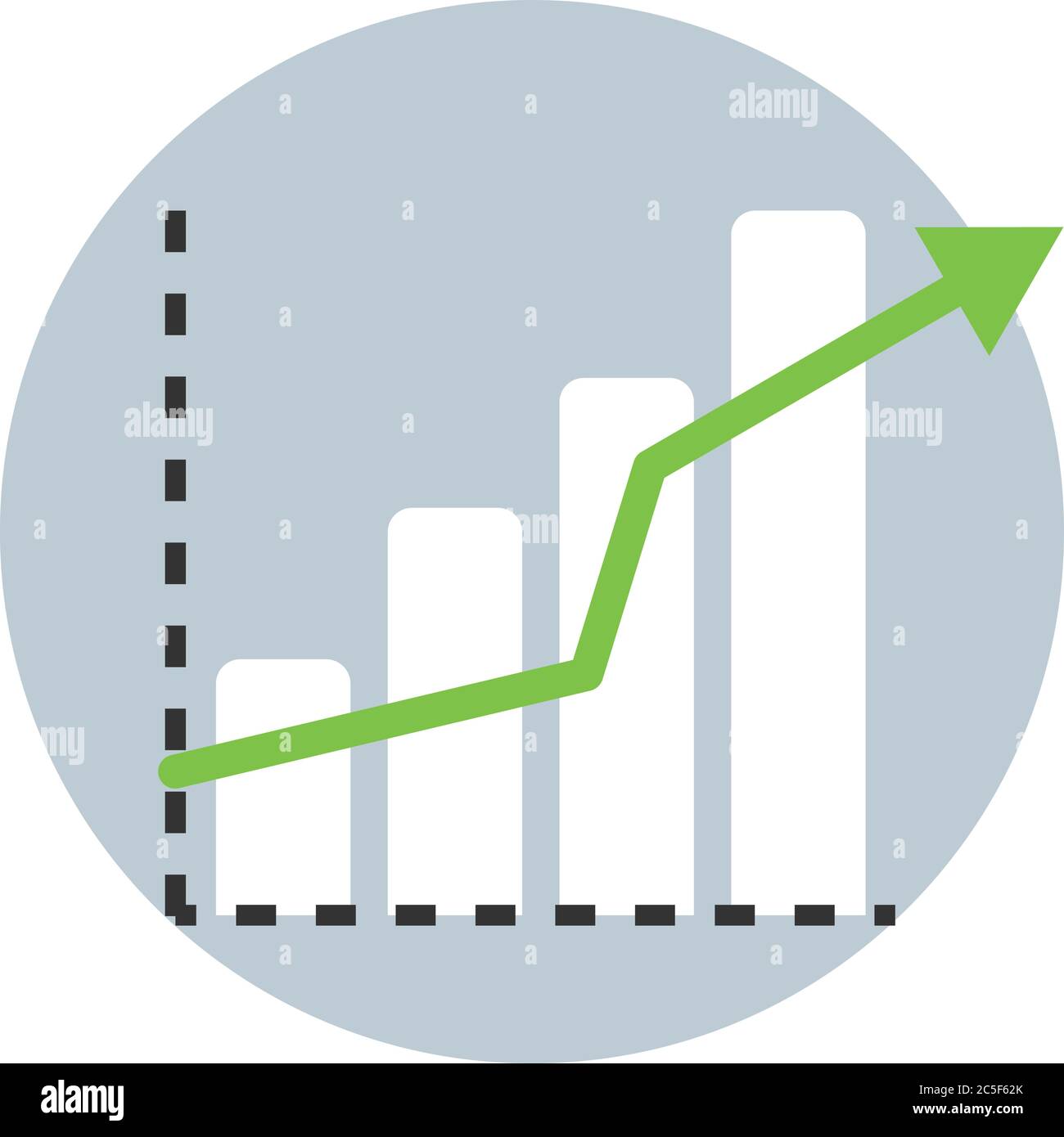 Stock Market Icon Money Growth Business Chart Green Arrow Stock Vector