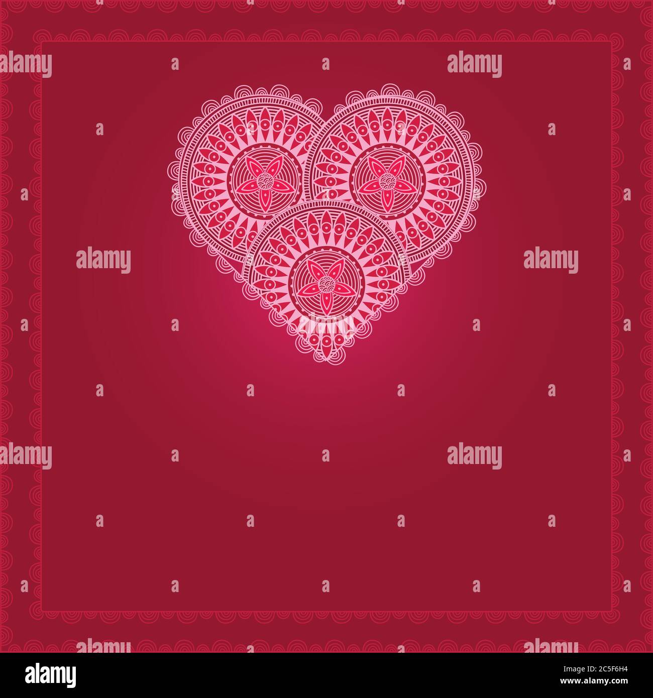 Valentine's Day Card with patterned heart Stock Vector Image & Art - Alamy