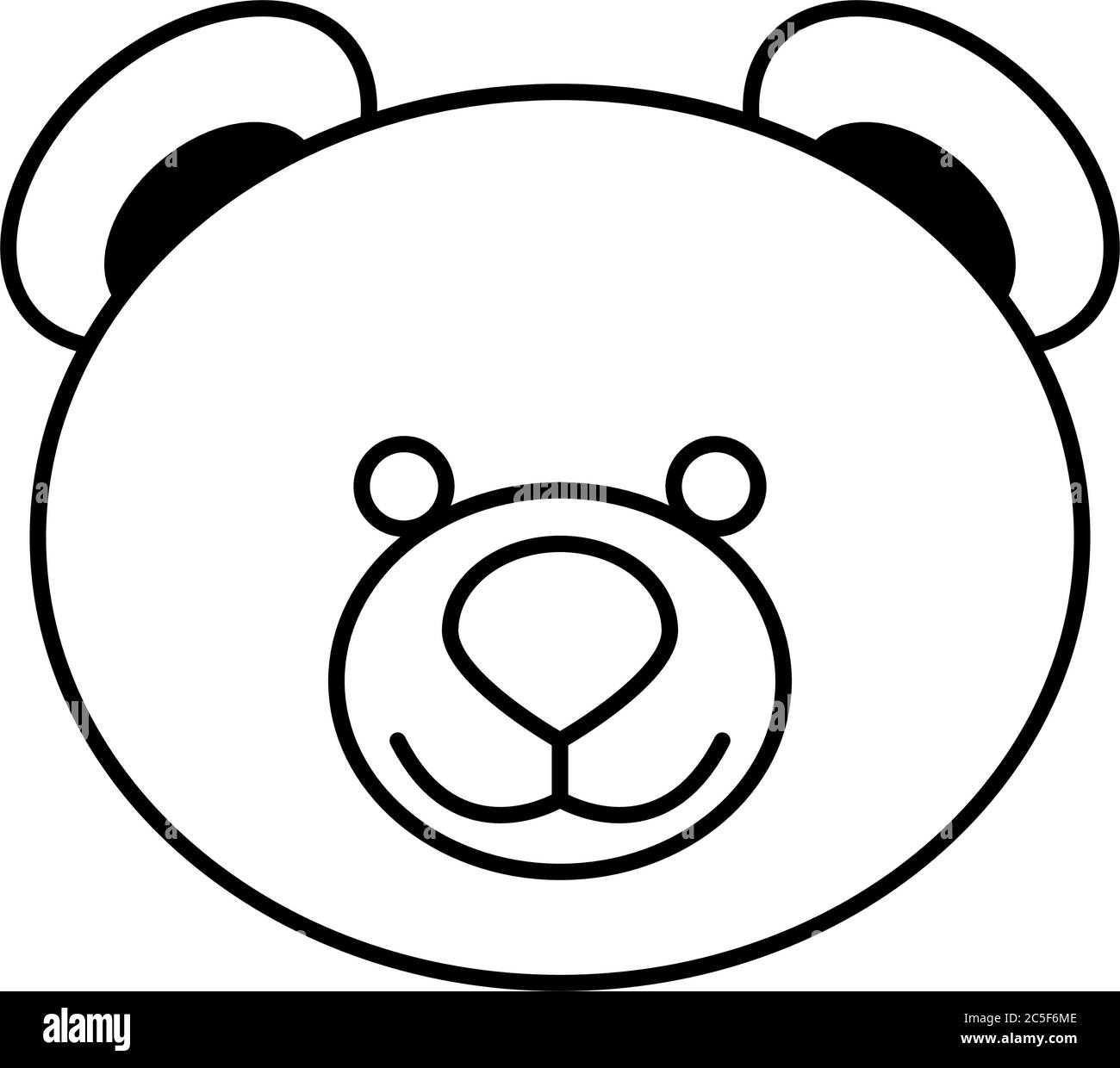 Teddy Bear Head Icon Colouring book Cute Cartoon Character Vector Illustration Stock Vector