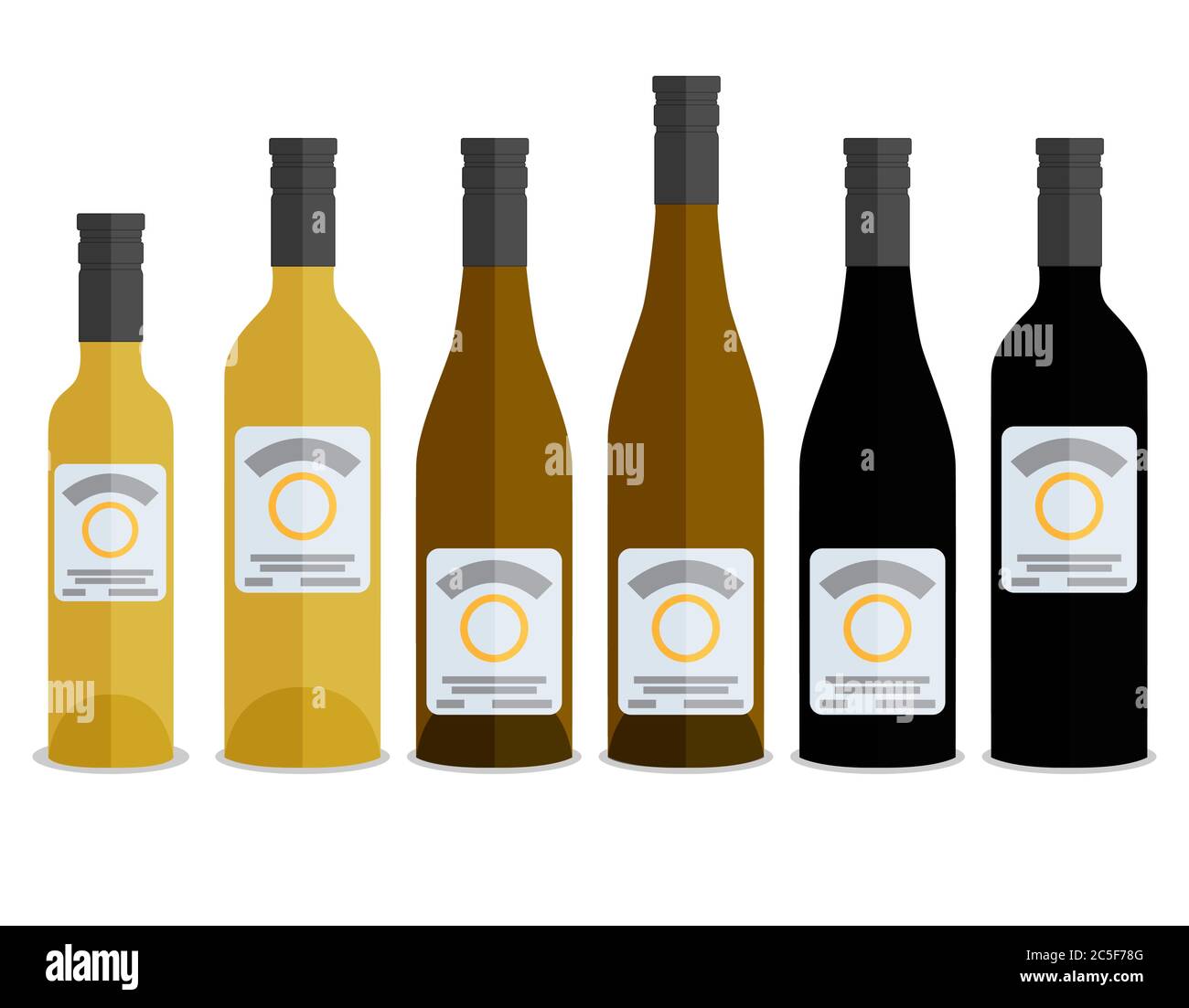 set of bottles of wine, flat design Stock Vector Image & Art - Alamy