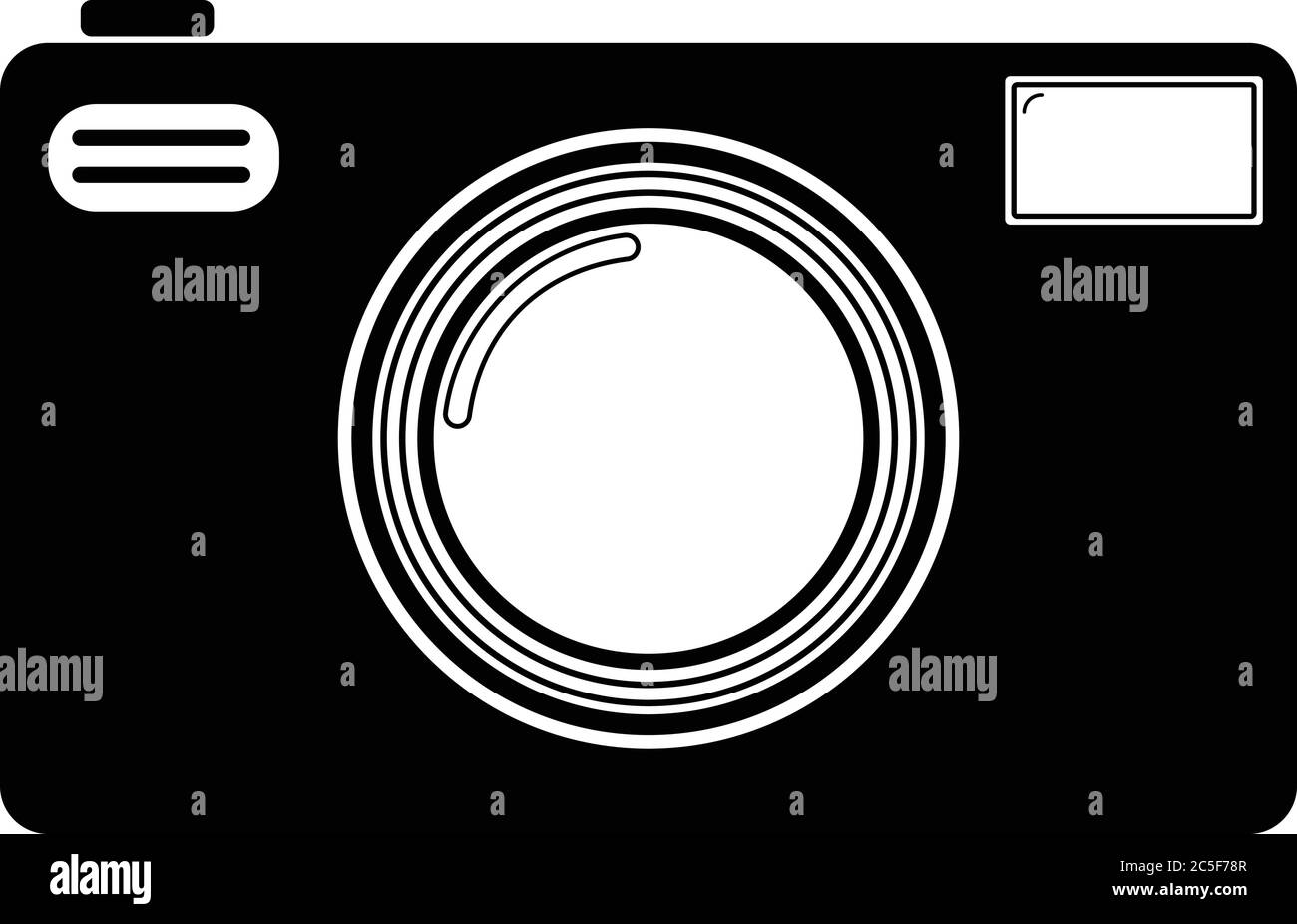 Camera Black Icon Vector Illustration Retro Style On White Background ...