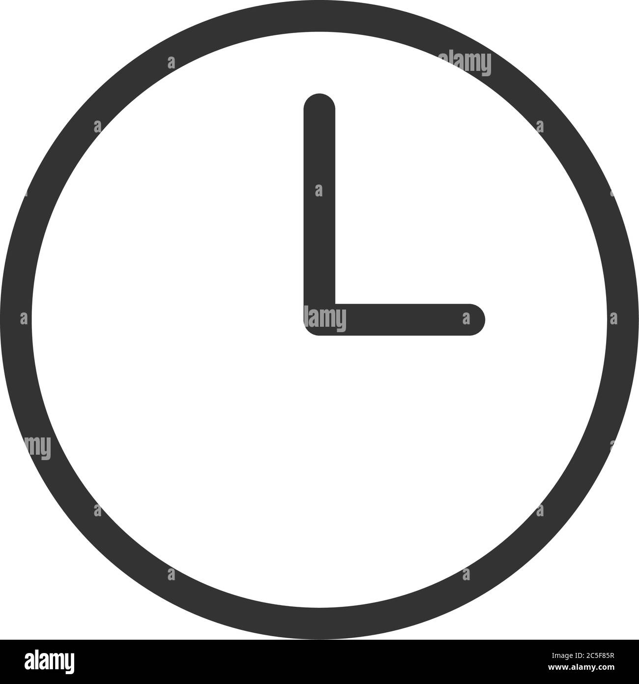 Clock Flat Design Icon Timer Button Illustration Time Black Vector Stock Vector