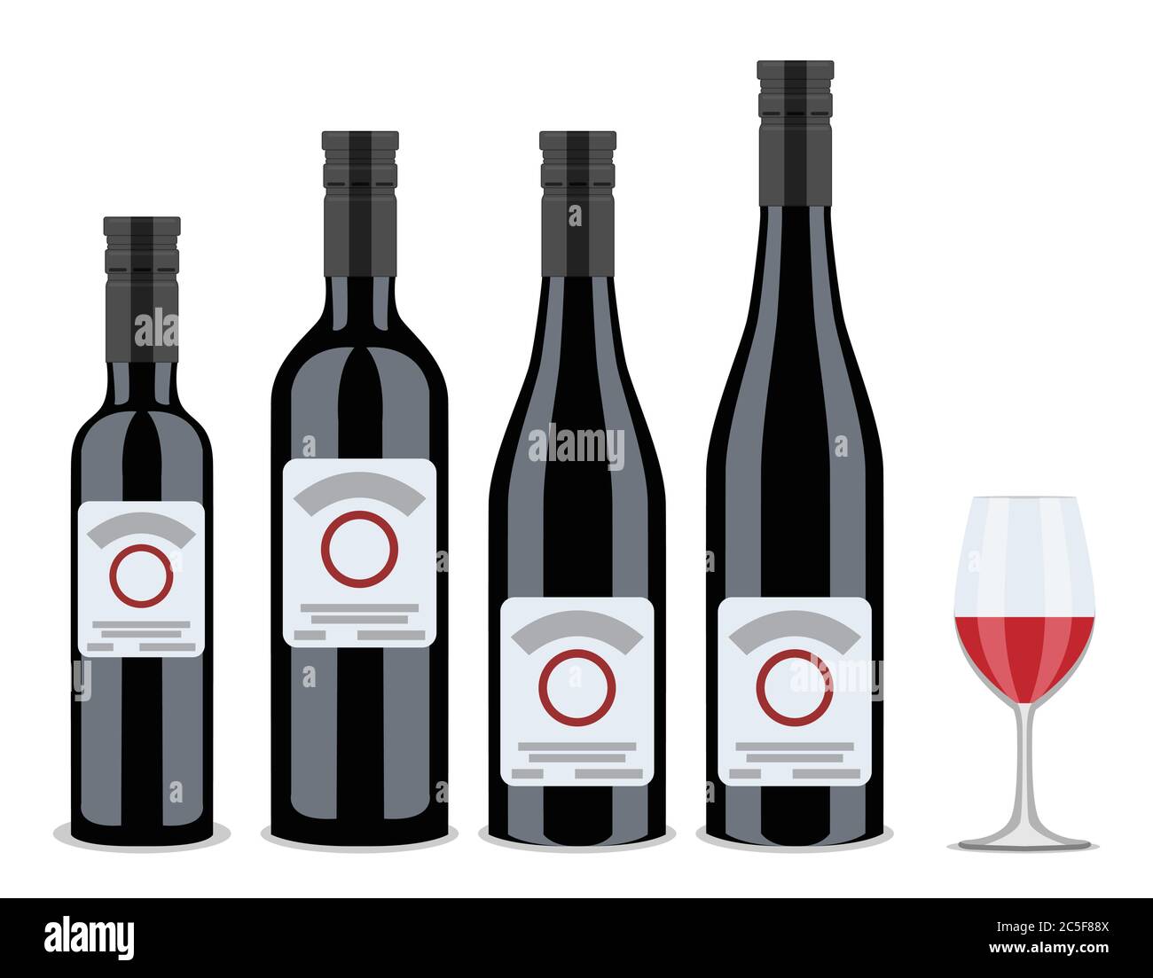 set of bottles of wine, flat design Stock Vector Image & Art - Alamy