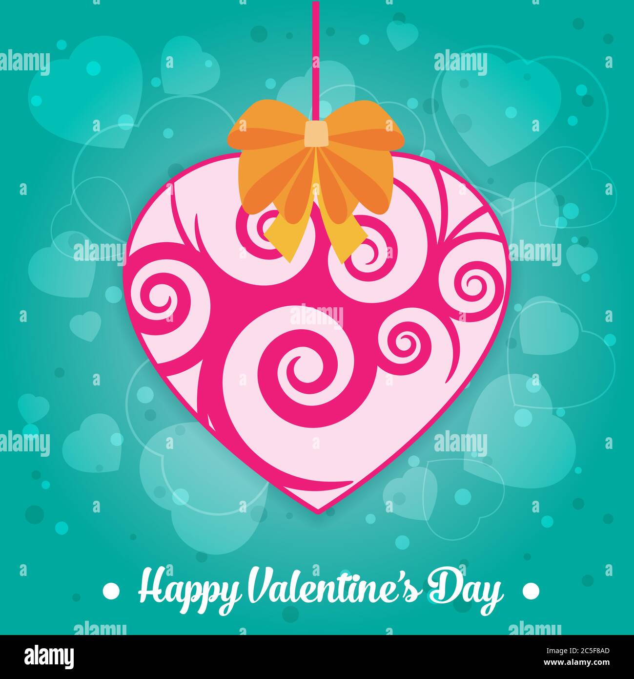 Valentines day card with heart. Vector illustration Stock Vector Image ...